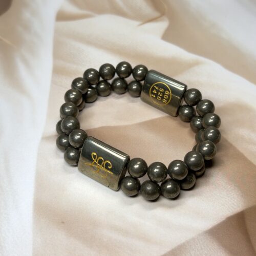 Pyrite Double Band + Zibu Charms Bracelet | 7.5 Inch | 8MM