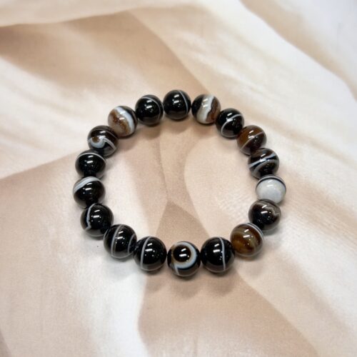 IMG_1016 Black Agate / Sulemani Hakik Bracelet | 7 Inch | 10MM