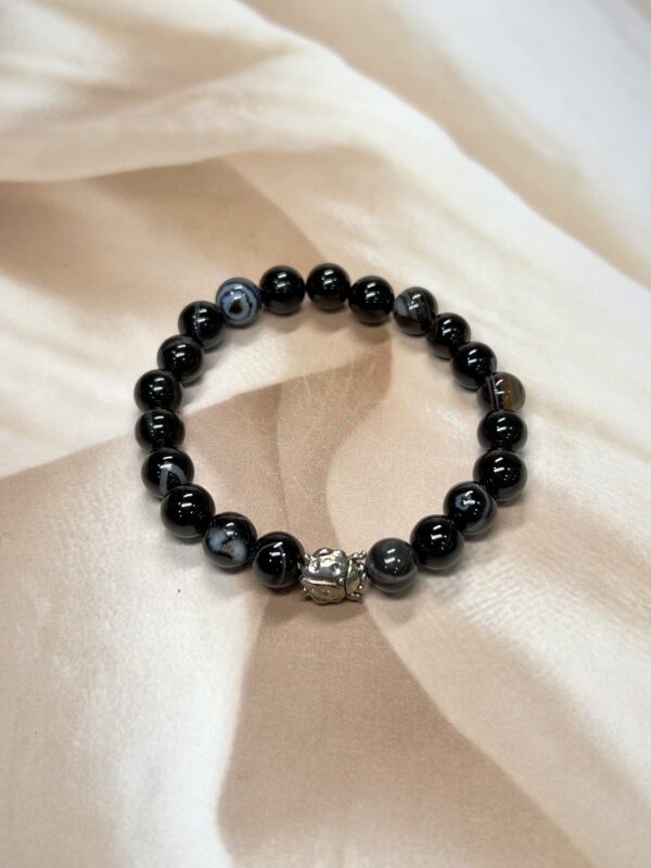 IMG_1022 Black Agate / Sulemani Hakik Bracelet | 7 Inch | 8MM