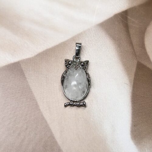Clear Quartz Owl Pendant