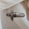 Rose Quartz Celestial Wing Pendant | German Silver