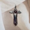 Amethyst Celestial Wing Pendant | German Silver