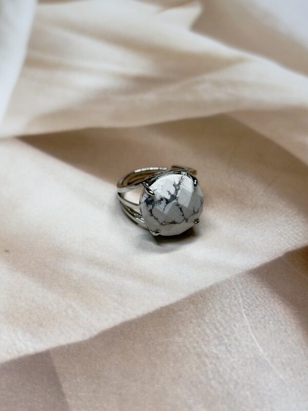 IMG_1342 Howlite Round Ring | German Silver