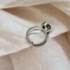 Iranian Turquoise Adjustable Ring | Sky Blue | Pyrite Specks | German Silver