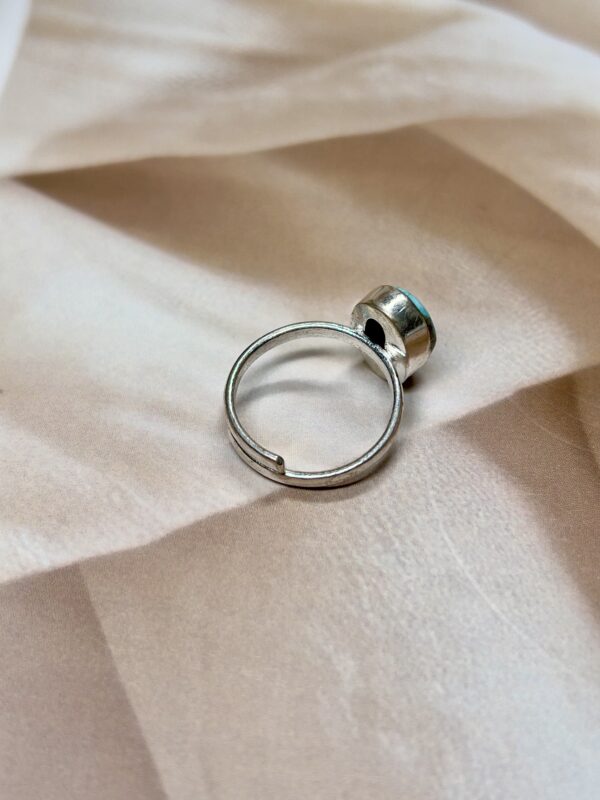 Iranian Turquoise Adjustable Ring | Sky Blue | Pyrite Specks | German Silver