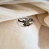 Multi-Tourmaline Flower Ring | Adjustable | German Silver