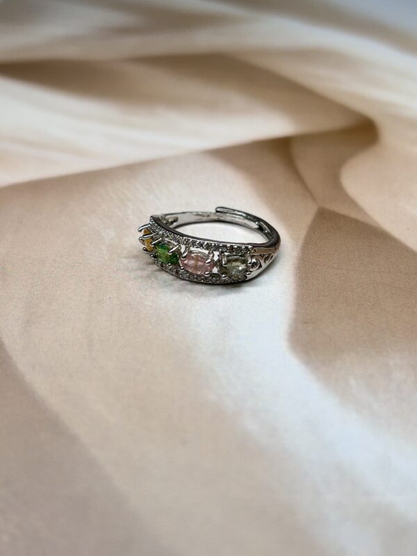 IMG_1365 Quad Multi-Tourmaline Ring | Adjustable | German Silver