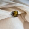 IMG_1371 Tiger Eye Round Ring | German Silver