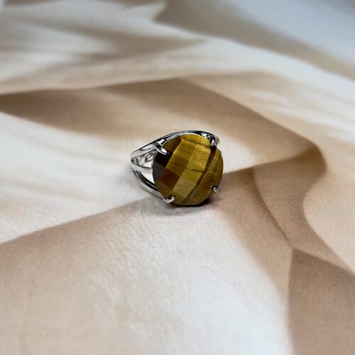 Tiger Eye Round Ring | German Silver