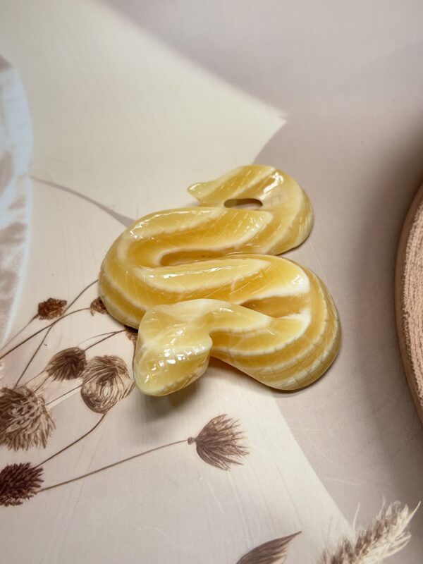 Sunny Yellow Calcite Snake | 300 GM | Collector's Piece