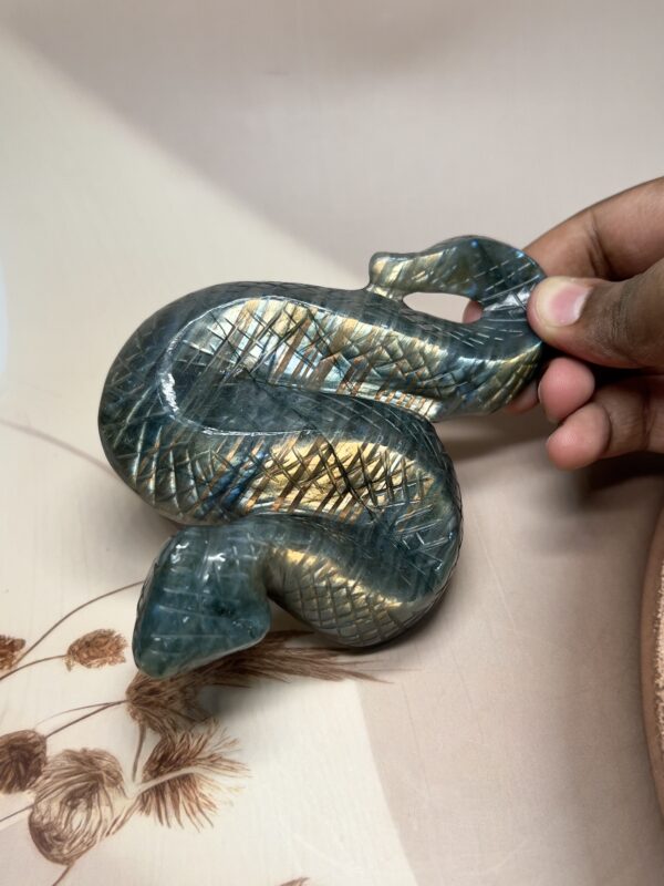 Blue-Golden Flash Labradorite Snake | 263 GM | Collector's Piece