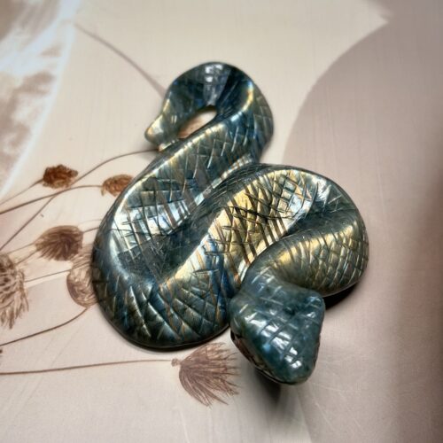 Blue-Golden Flash Labradorite Snake | 263 GM | Collector's Piece
