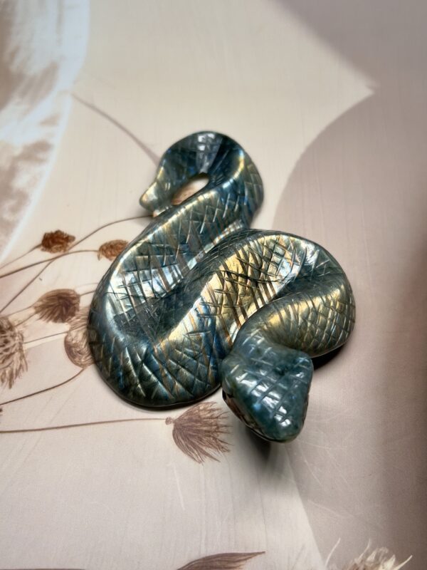 Blue-Golden Flash Labradorite Snake | 263 GM | Collector's Piece