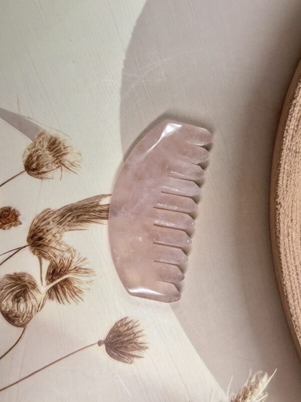 Exquisite Rose Quartz Comb | 45 GM | Smooth Scalp Massage Comb