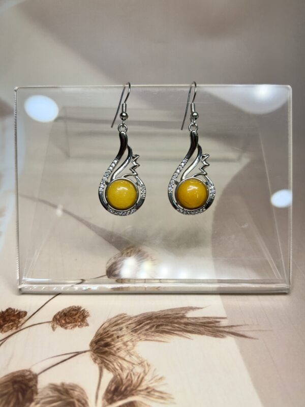 IMG_1537 Yellow Sapphire Drop Earrings (Pair) | Pukhraj | German Silver