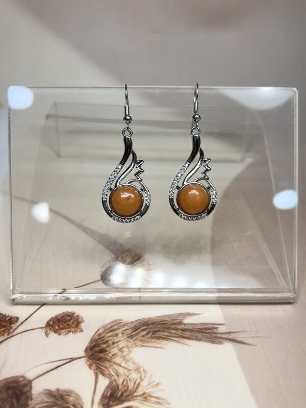 IMG_1539 Red Aventurine Drop Earrings (Pair) | German Silver