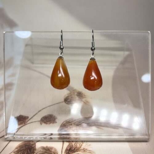 IMG_1553 Carnelian Teardrop Earrings (Pair) | German Silver