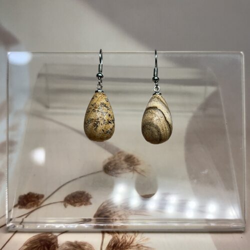 IMG_1556 Picture Jasper Teardrop Earrings (Pair) | German Silver