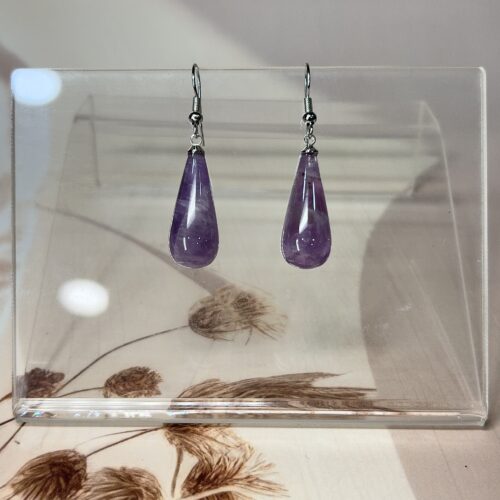 IMG_1561 Amethyst Teardrop Earrings (Pair) | German Silver