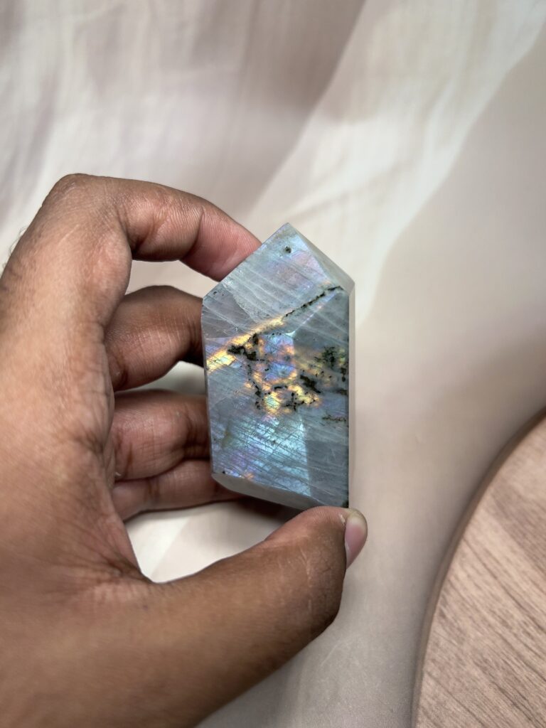 Blue-Pink Labradorite Freeform | 124 GM | Rare Pink Flash
