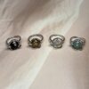 Flower Cradle Crystal Rings | 8 Natural Crystal Options | German Silver