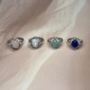 Magic Mirror Crystal Rings | 8 Natural Crystal Options | German Silver