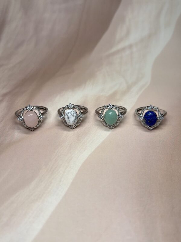 Magic Mirror Crystal Rings | 8 Natural Crystal Options | German Silver