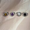 Magic Mirror Crystal Rings | 8 Natural Crystal Options | German Silver