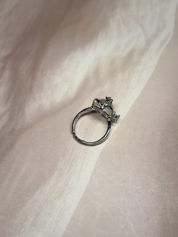 Flower Cradle Crystal Rings | 8 Natural Crystal Options | German Silver