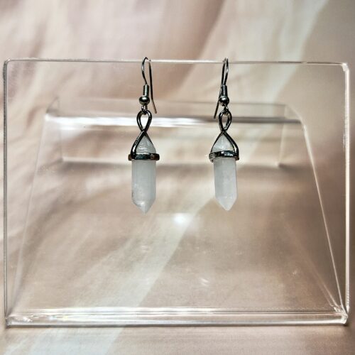 IMG_2098 Clear Quartz Crystal Point Earrings (Pair) | German Silver