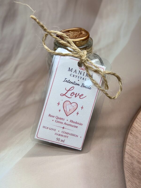 Love Intention Bottle | Rose Quartz • Rhodonite • Green Aventurine