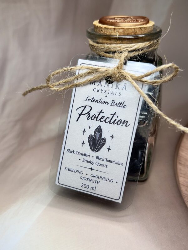 Protection Intention Bottle | Black Obsidian • Black Tourmaline • Smoky Quartz