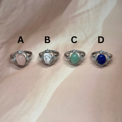 Magic Mirror Crystal Rings | 8 Natural Crystal Options | German Silver