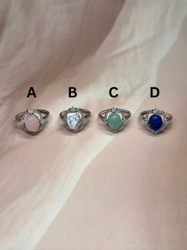 Magic Mirror Crystal Rings | 8 Natural Crystal Options | German Silver