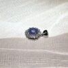 Exquisite Tanzanite Halo Pendant | German Silver