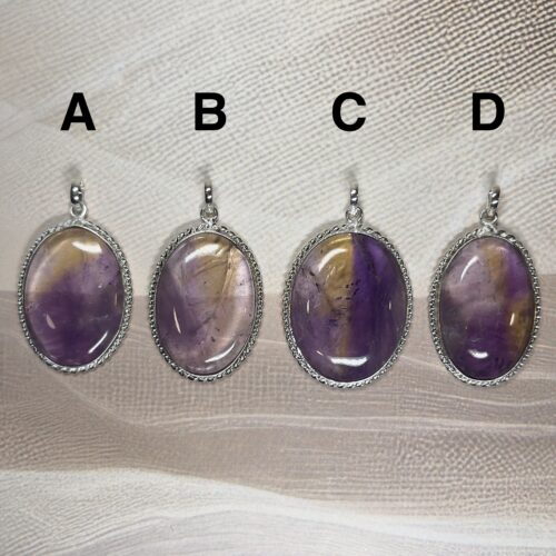 B8ACAEC7-B2E7-4668-91C2-3765919ED7E8_1_201_a Ametrine Oval Pendants | 4 Variations | German Silver