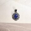Exquisite Tanzanite Halo Pendant | German Silver