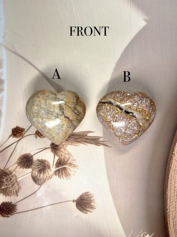 Flower Agate Heart Stones | 87 GM