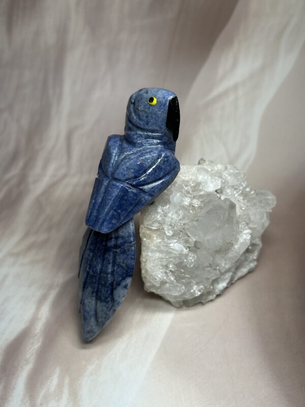 Sodalite Bird + Clear Quartz Cluster Statement Piece | 422 GM | Premium