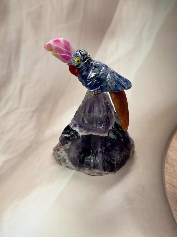 Sodalite Bird + Amethyst Cluster Statement Piece | 303 GM | Premium