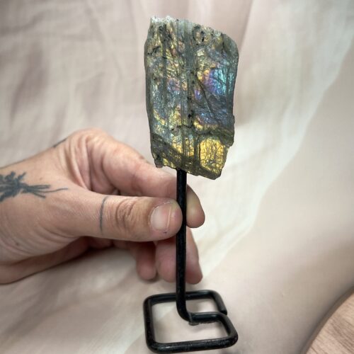 Multi-Flash Labradorite On Stand | Raw Specimen