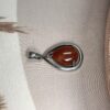 Carnelian Dangling Pear Pendant | German Silver