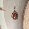 IMG_1780 Red Jasper Dangling Pear Pendant | German Silver