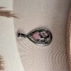 Rhodonite Dangling Pear Pendant | German Silver