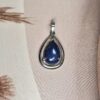 Lapis Lazuli Dangling Pear Pendant | German Silver