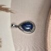 Lapis Lazuli Dangling Pear Pendant | German Silver