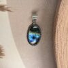 IMG_1790 Electric Blue-Flash Oval Labradorite Pendant | German Silver