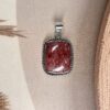 IMG_1801 Strawberry Quartz Rectangular Pendant | German Silver