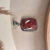 IMG_1802 Strawberry Quartz Rectangular Pendant | German Silver