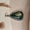 Golden-Flash Teardrop Labradorite Pendant | German Silver